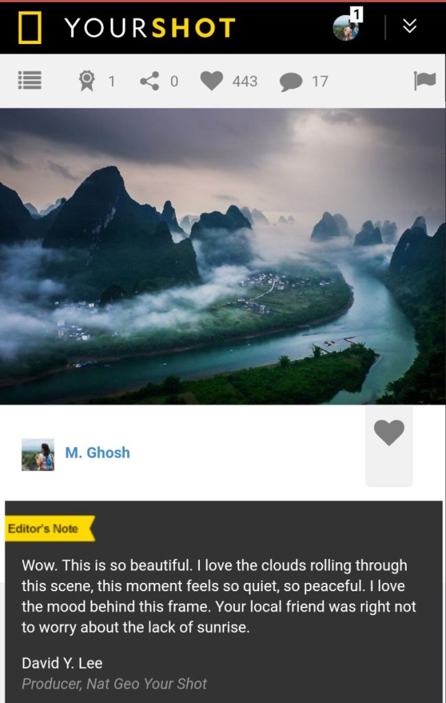 Photo published in NatGeo Daily Dozen