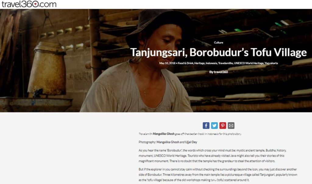Photo story on Borobudur Tofu Village published by Airasia